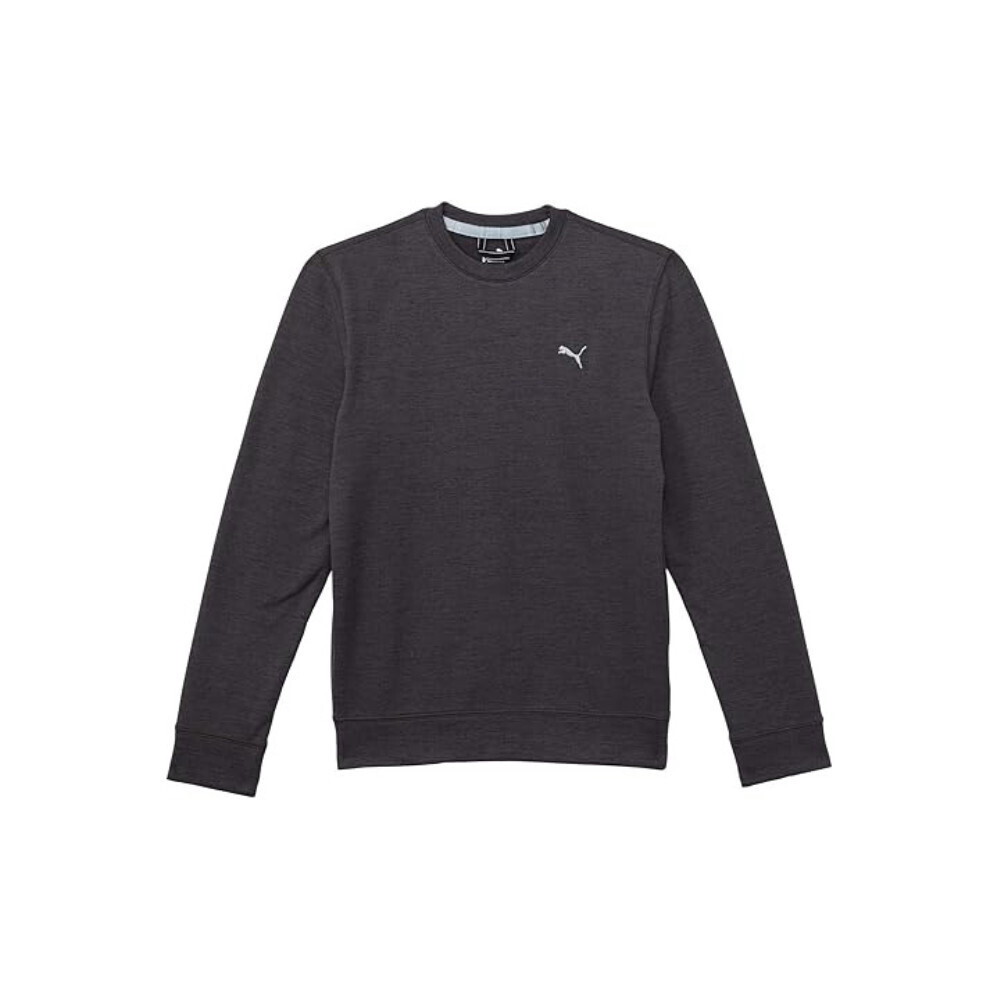 PUMA Sweatshirt Boys XL Heather Black Stretch Crew Neck Long Sleeve Golf RED520
